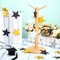 Patelai Glitter Star Garland Banner Decor, 130 Feet Bright Star Hanging Bunting Banner Backdrop for New Year Graduation Wedding Birthday Party Decor(Silver Gold Black)